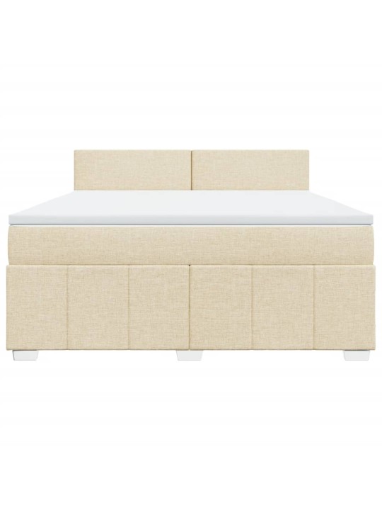 Box spring postel s matrací krémová 180x200 cm textil