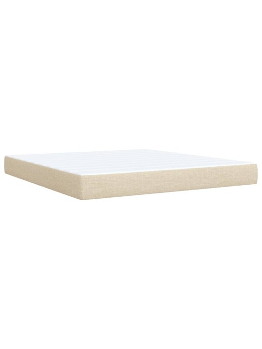 Box spring postel s matrací krémová 180x200 cm textil
