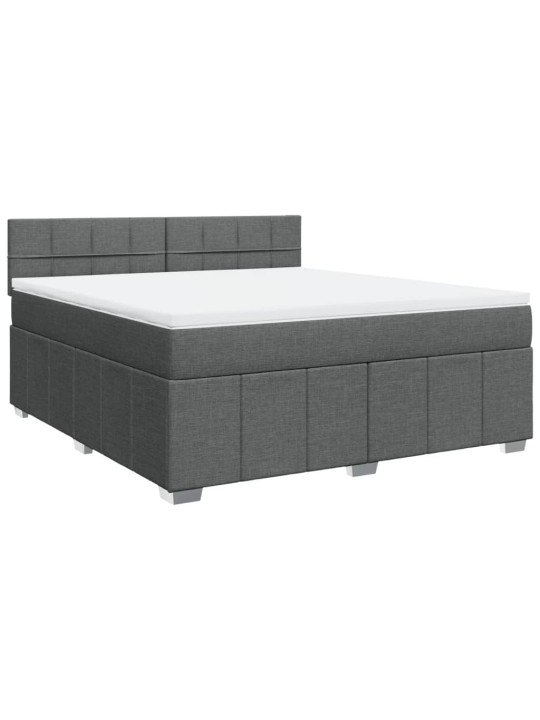 Box spring postel s matrací tmavě šedá 180x200 cm textil