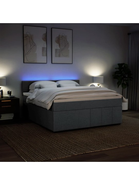Box spring postel s matrací tmavě šedá 180x200 cm textil