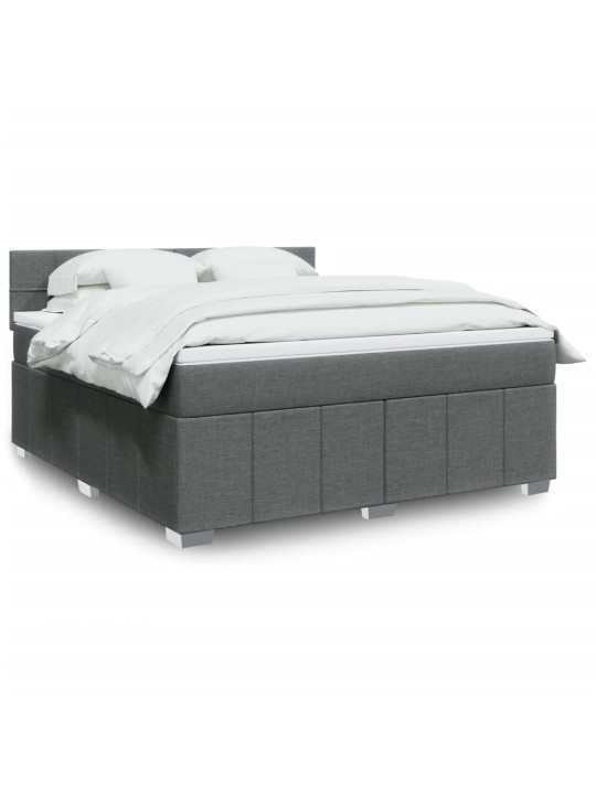 Box spring postel s matrací tmavě šedá 180x200 cm textil