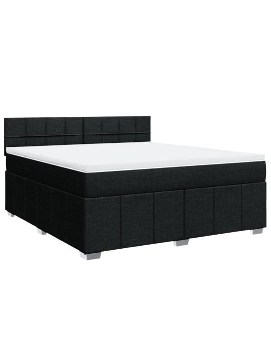 Box spring postel s matrací černá 180x200 cm textil