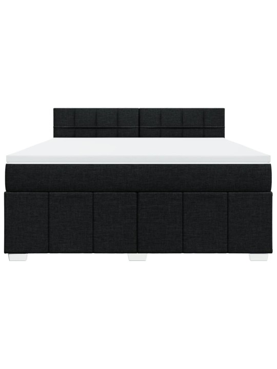 Box spring postel s matrací černá 180x200 cm textil