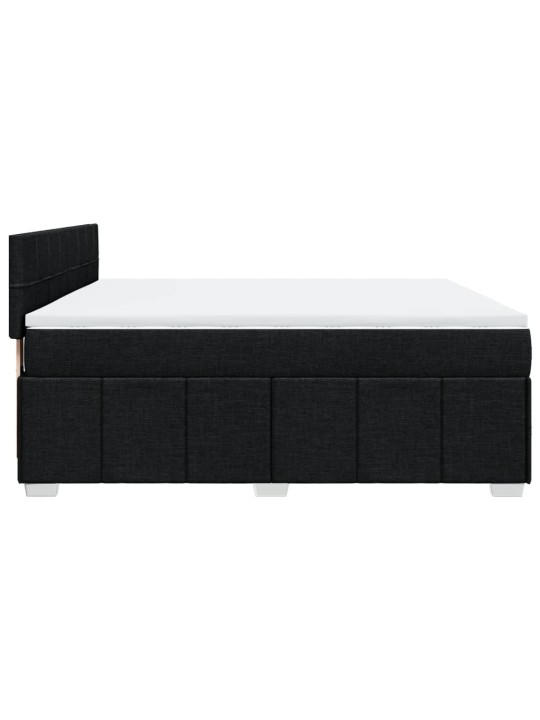 Box spring postel s matrací černá 180x200 cm textil