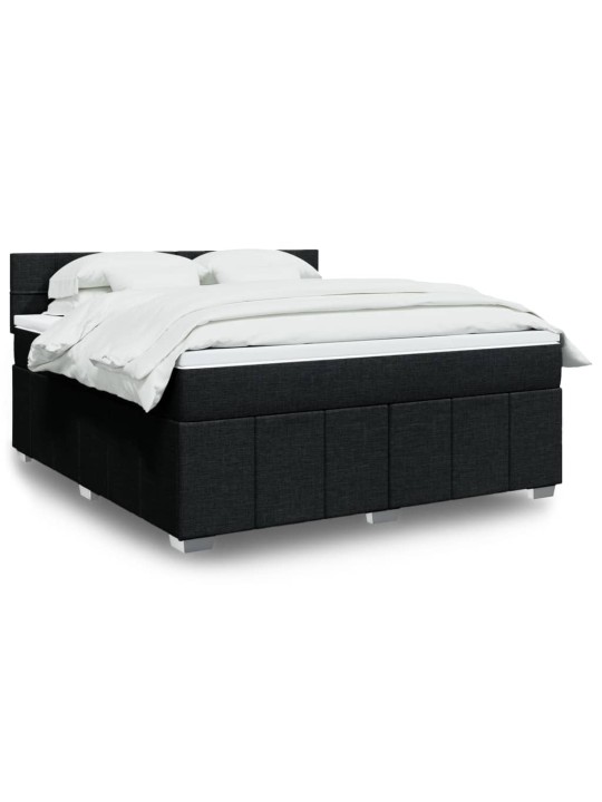 Box spring postel s matrací černá 180x200 cm textil