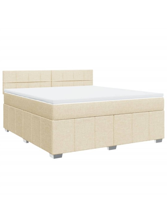 Box spring postel s matrací krémová 180x200 cm textil