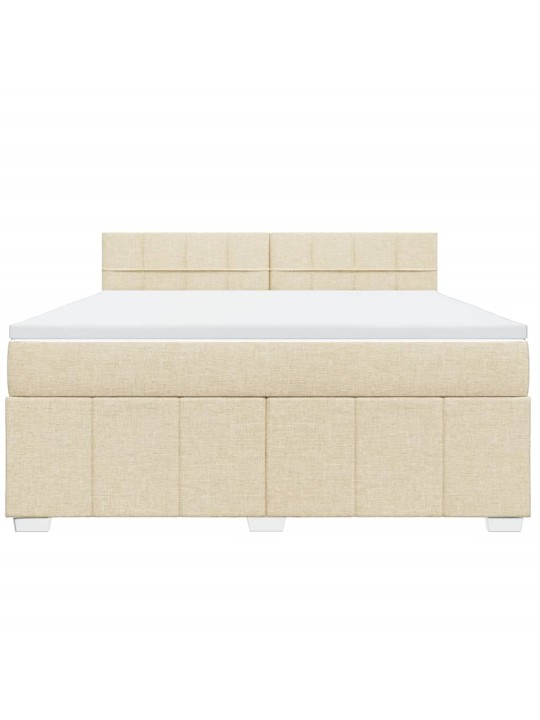 Box spring postel s matrací krémová 180x200 cm textil