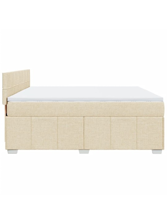Box spring postel s matrací krémová 180x200 cm textil