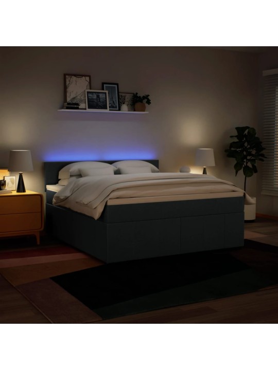 Box spring postel s matrací modrá 180x200 cm textil