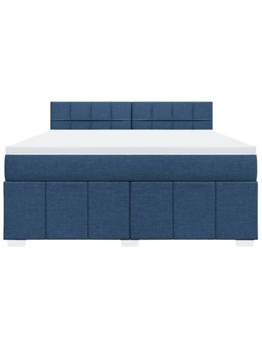Box spring postel s matrací modrá 180x200 cm textil