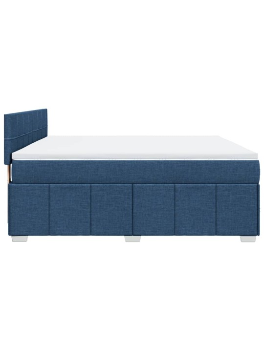 Box spring postel s matrací modrá 180x200 cm textil