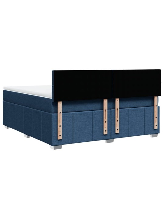 Box spring postel s matrací modrá 180x200 cm textil