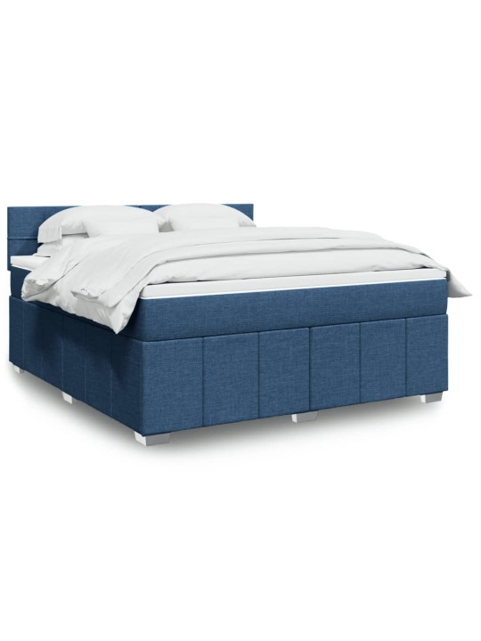 Box spring postel s matrací modrá 180x200 cm textil