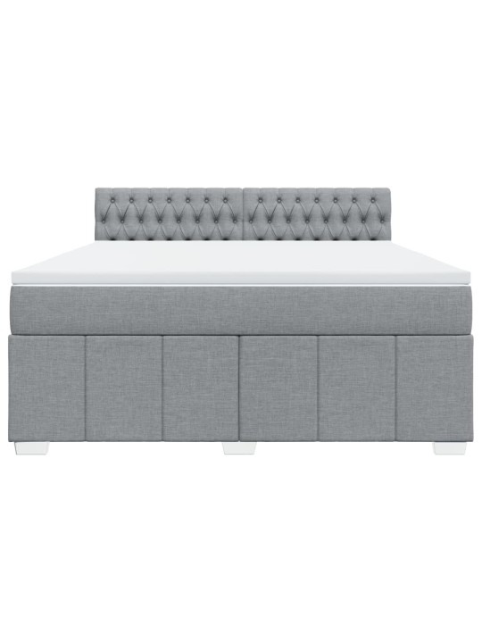 Box spring postel s matrací světle šedá 180 x 200 cm textil