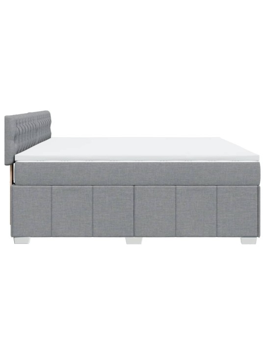 Box spring postel s matrací světle šedá 180 x 200 cm textil