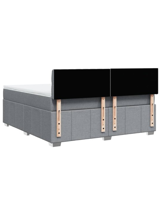 Box spring postel s matrací světle šedá 180 x 200 cm textil