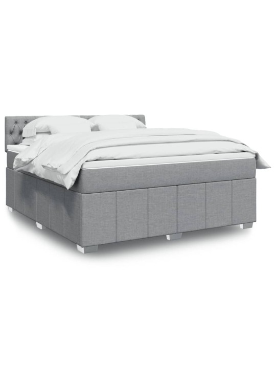 Box spring postel s matrací světle šedá 180 x 200 cm textil