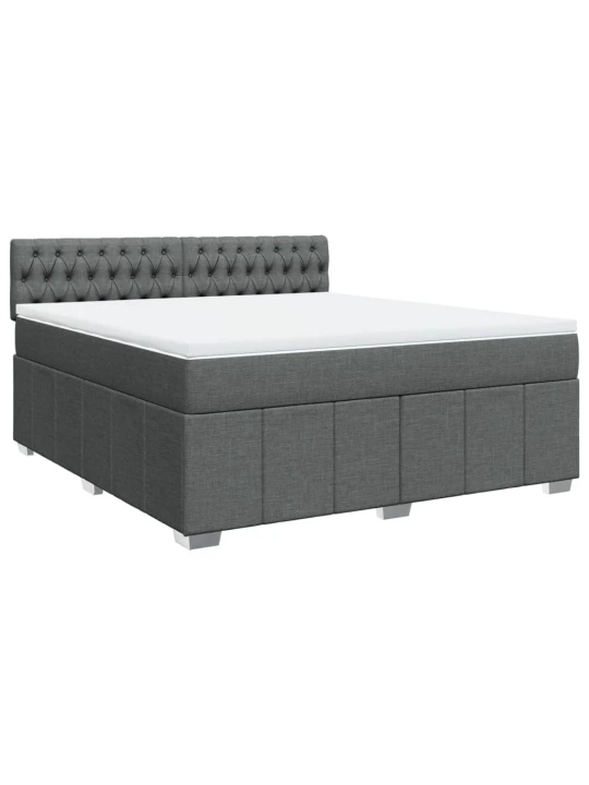 Box spring postel s matrací tmavě šedá 180x200 cm textil