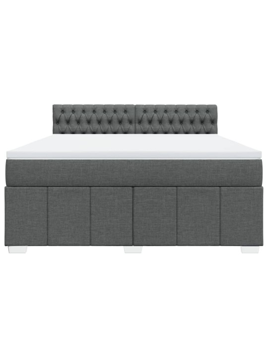 Box spring postel s matrací tmavě šedá 180x200 cm textil