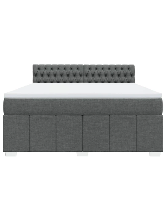Box spring postel s matrací tmavě šedá 180x200 cm textil