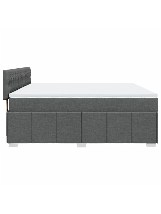 Box spring postel s matrací tmavě šedá 180x200 cm textil