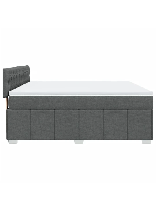 Box spring postel s matrací tmavě šedá 180x200 cm textil