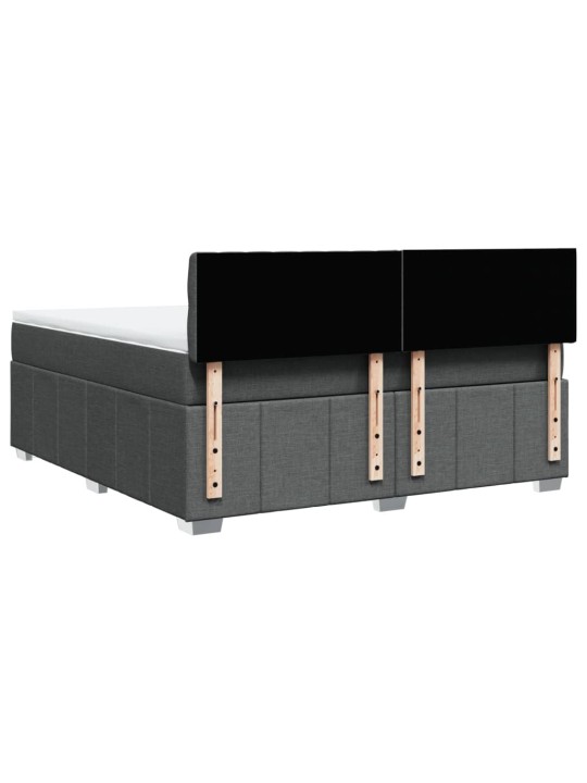 Box spring postel s matrací tmavě šedá 180x200 cm textil