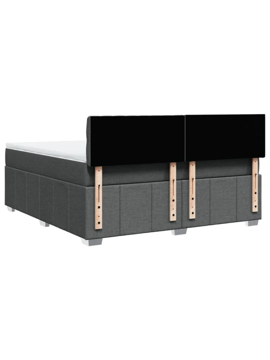 Box spring postel s matrací tmavě šedá 180x200 cm textil