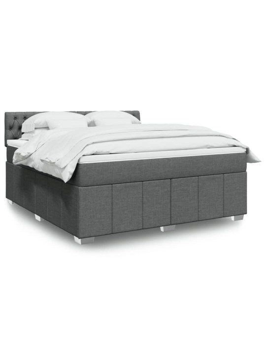 Box spring postel s matrací tmavě šedá 180x200 cm textil