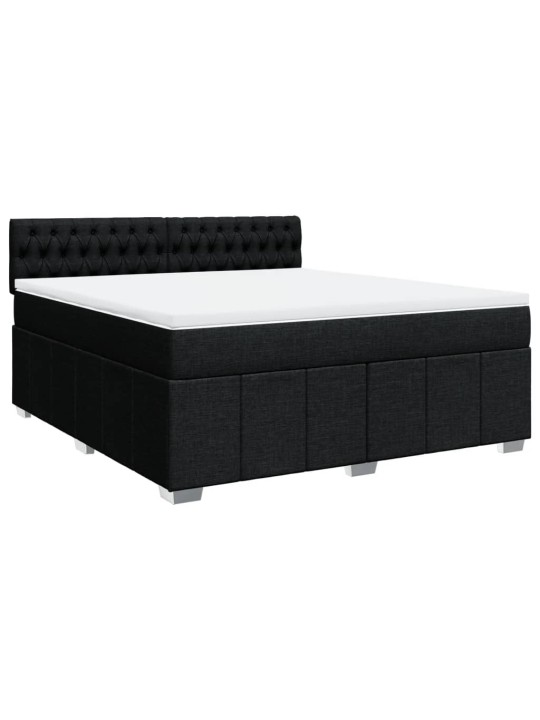 Box spring postel s matrací černá 180x200 cm textil