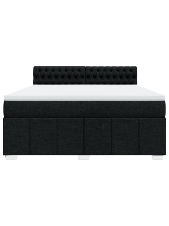 Box spring postel s matrací černá 180x200 cm textil