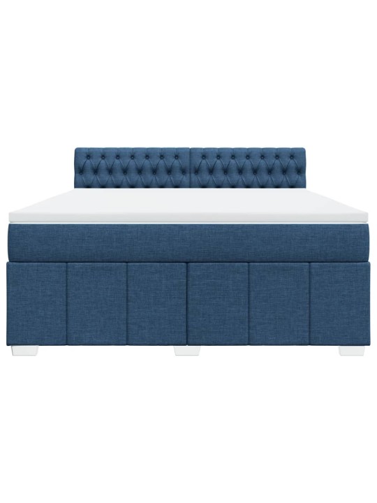 Box spring postel s matrací modrá 180x200 cm textil