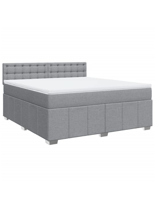 Box spring postel s matrací světle šedá 180 x 200 cm textil