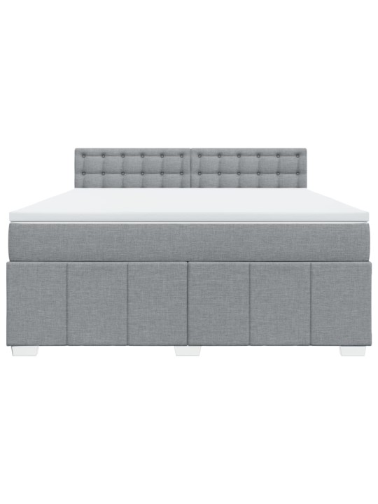 Box spring postel s matrací světle šedá 180 x 200 cm textil