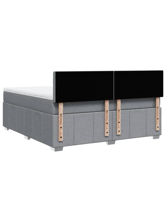 Box spring postel s matrací světle šedá 180 x 200 cm textil