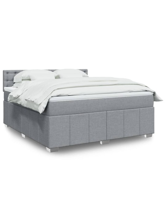 Box spring postel s matrací světle šedá 180 x 200 cm textil