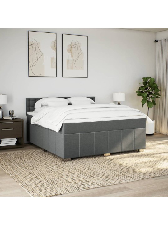 Box spring postel s matrací tmavě šedá 180x200 cm textil