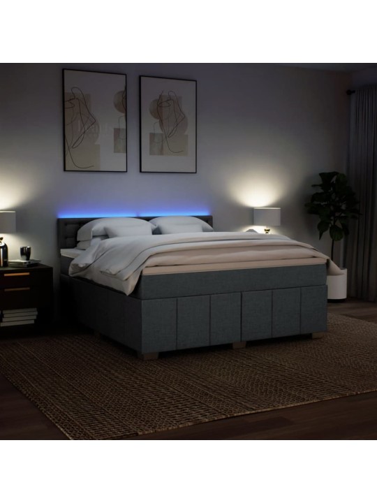 Box spring postel s matrací tmavě šedá 180x200 cm textil