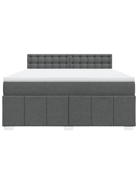 Box spring postel s matrací tmavě šedá 180x200 cm textil
