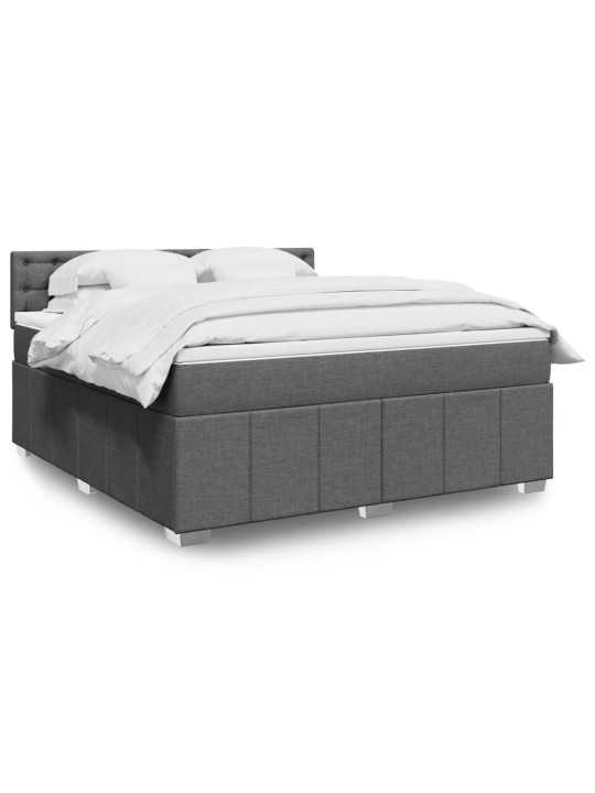 Box spring postel s matrací tmavě šedá 180x200 cm textil