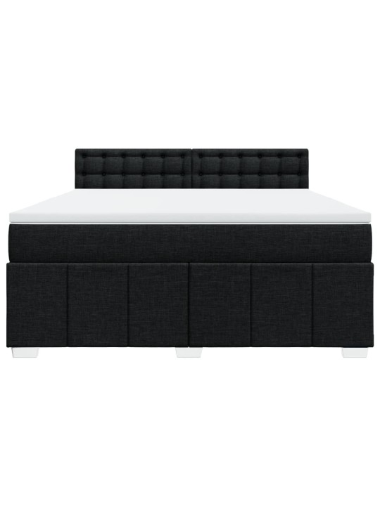 Box spring postel s matrací černá 180x200 cm textil