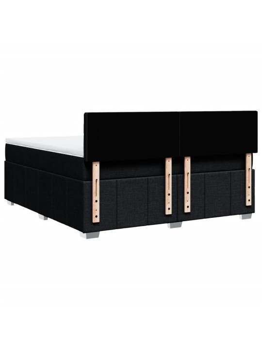 Box spring postel s matrací černá 180x200 cm textil