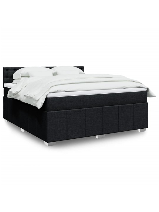 Box spring postel s matrací černá 180x200 cm textil