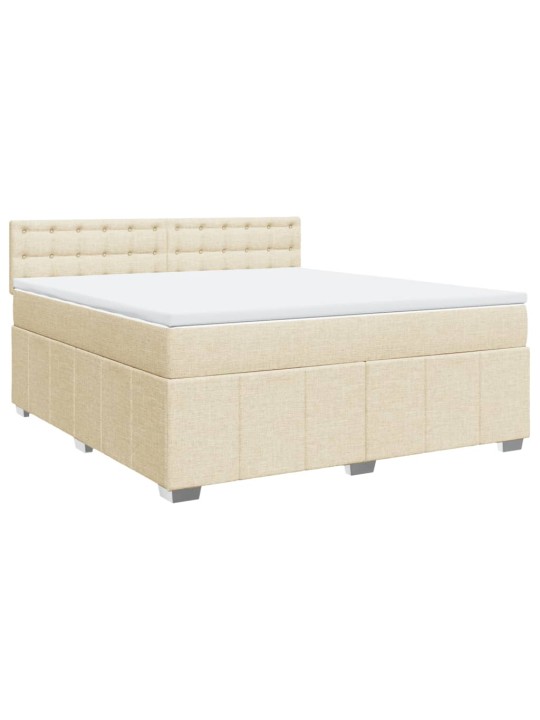 Box spring postel s matrací krémová 180x200 cm textil