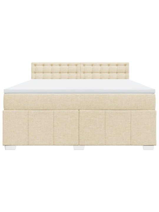 Box spring postel s matrací krémová 180x200 cm textil
