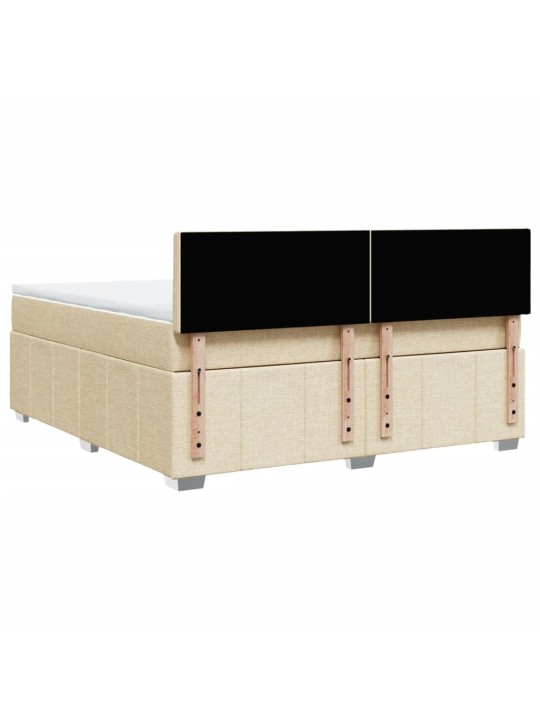 Box spring postel s matrací krémová 180x200 cm textil