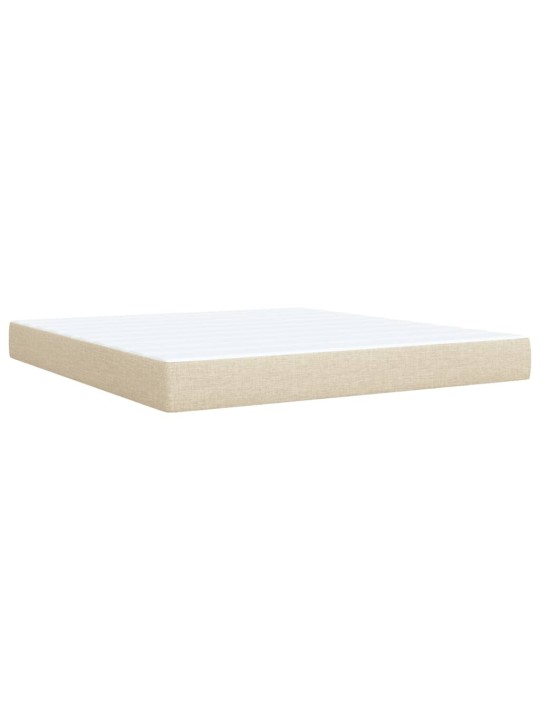 Box spring postel s matrací krémová 180x200 cm textil
