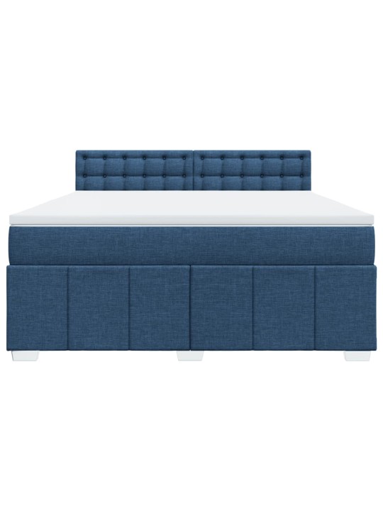 Box spring postel s matrací modrá 180x200 cm textil