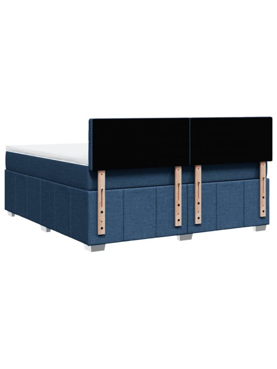 Box spring postel s matrací modrá 180x200 cm textil