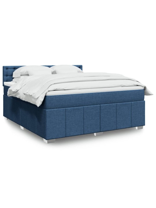 Box spring postel s matrací modrá 180x200 cm textil
